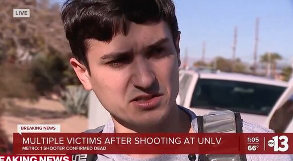A student recalls how his friends were "super nervous" during Wednesday's active shooter at UNLV