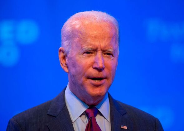 Joe Biden delivers a speech at a local theater in Wilmington, Delaware 