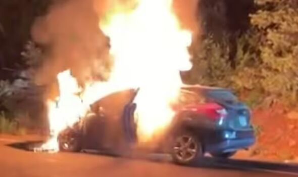 The car in flames