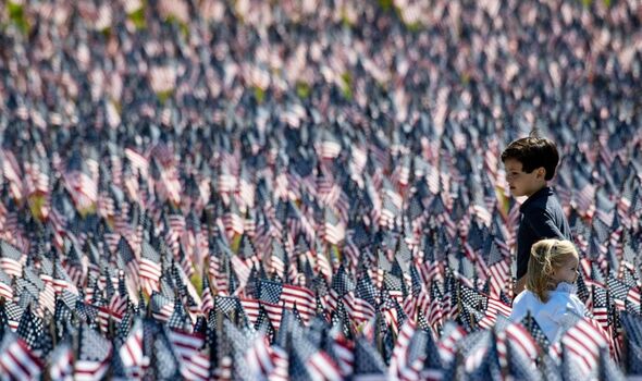 37,000 flags have been placed at the monument