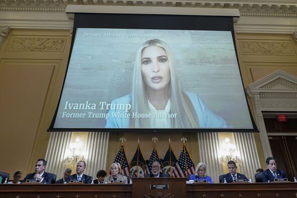 Ivanka Trump is displayed on a screen during a hearing by the Select Committee to Investigate the Ja