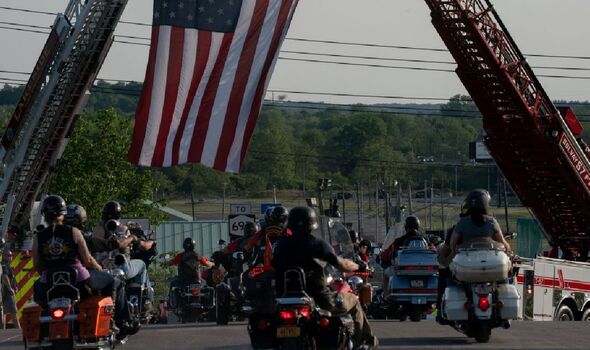 Motorcyclists also attended the watchfire in New York