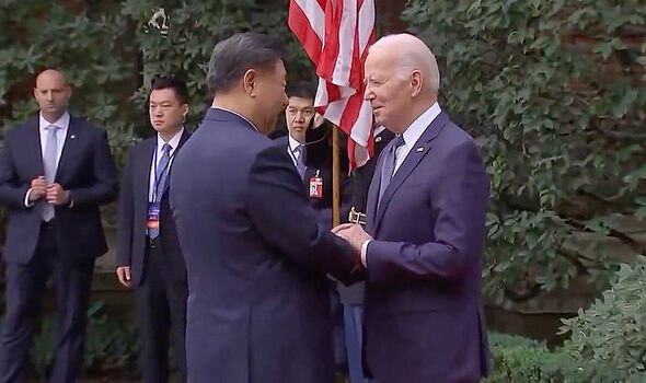 Xi was greeted by Biden as he arrived at the summit's venue