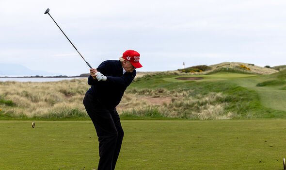 Donald Trump playing golf ayrshire