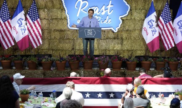 Ron DeSantis speaks in Moines, Iowa, June 3