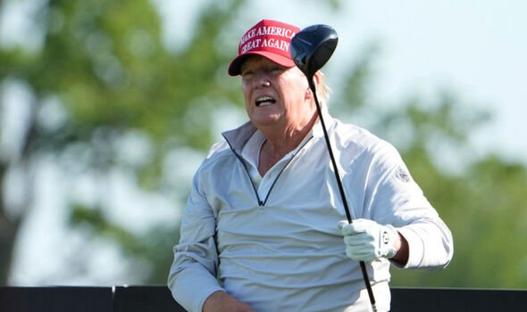 Former President Donald Trump has appeared at the LIV Golf Pro-Am at Trump National Golf Club.