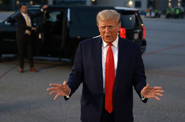 Donald Trump at Atlanta Hartsfield-Jackson International Airport, August 24, 2023 in Atlanta, Georgi