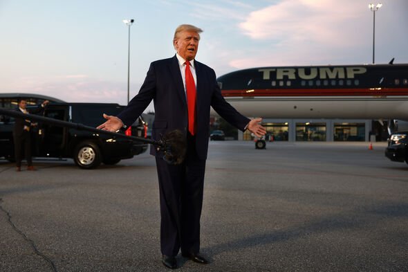 Donald Trump at Atlanta Hartsfield-Jackson International Airport on August 24, 2023 in Atlanta, GA